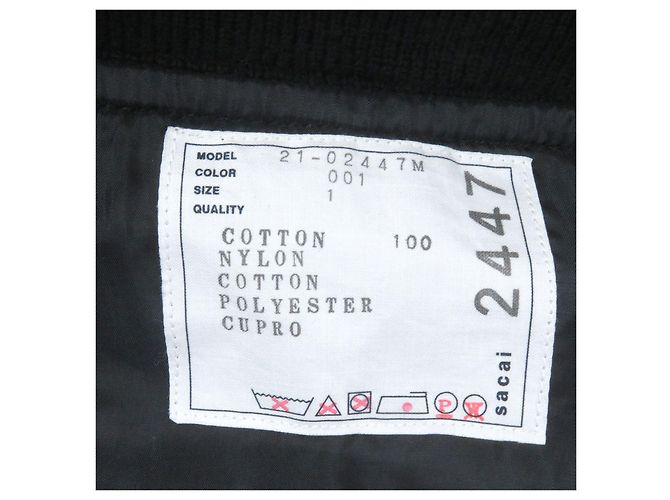 Blusón Sacai Mezcla Sólida de Algodón Nylon Poliéster Negro - vista 6