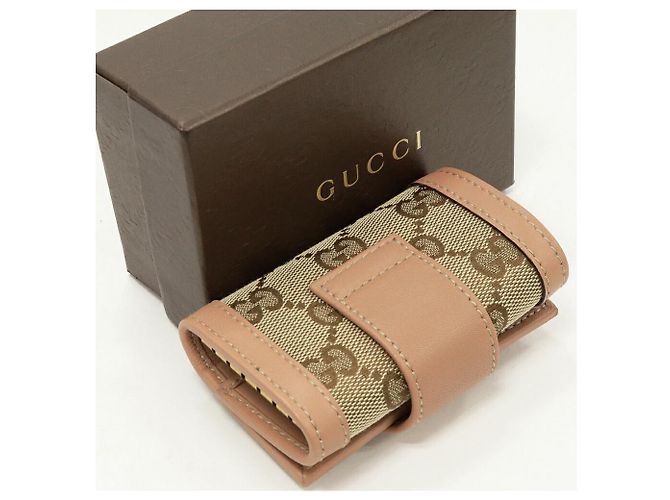 Gucci GG Studs Canvas Calf 6 Key Case Pink Beige - view 2