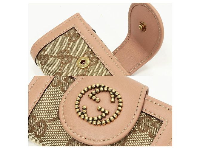 Gucci GG Studs Canvas Calf 6 Key Case Pink Beige - view 4