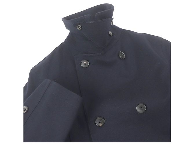 Autre Marque Cappotto doppiopetto in lana e cotone gommato Mackintosh Blu Blu navy - vista 2