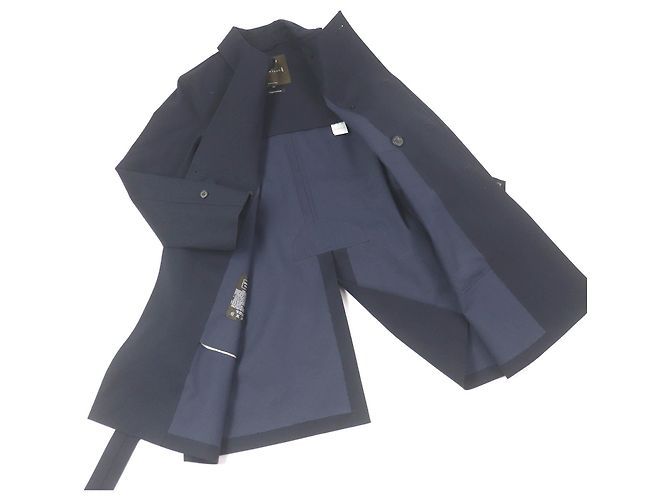 Autre Marque Cappotto doppiopetto in lana e cotone gommato Mackintosh Blu Blu navy - vista 3