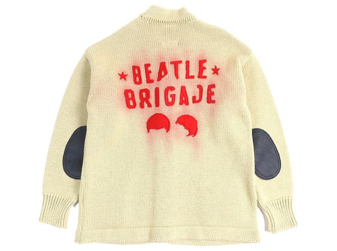 Autre Marque Cardigã BOWWOW BEATLE MANIA em lã e couro de vaca Bege - vista 2