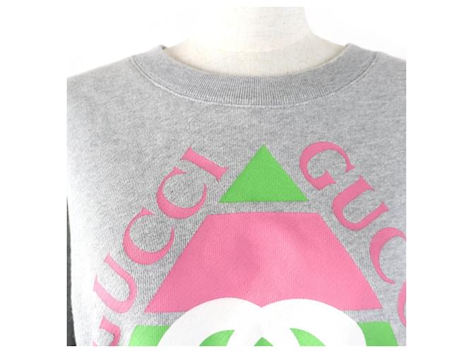 Baumwoll-Sweatshirt mit Gucci-Interlocking-G-Druck Grau - Ansicht 4