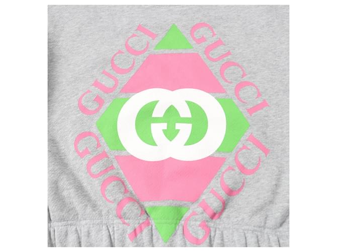 Baumwoll-Sweatshirt mit Gucci-Interlocking-G-Druck Grau - Ansicht 5