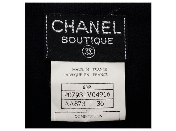 Falda de lana Chanel Coco Mark Azul Azul marino - vista 11