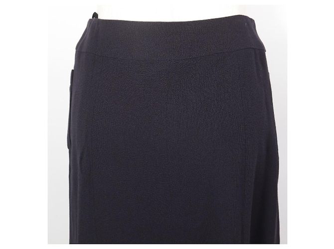 Falda de lana Chanel Coco Mark Azul Azul marino - vista 4
