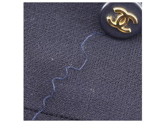 Falda de lana Chanel Coco Mark Azul Azul marino - vista 9