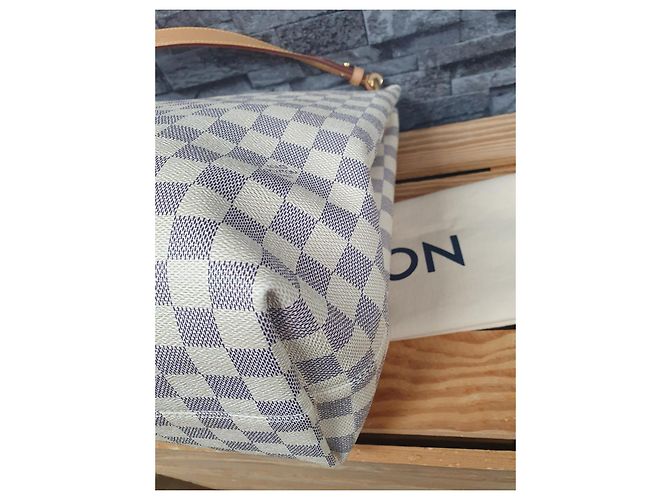 Louis Vuitton Borsa a Spalla Graceful MM Azur Rosa Bianco - vista 5