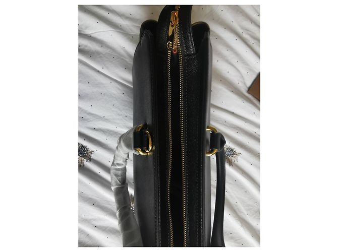 Borsa Burberry GM in pelle nera e tela check Marrone Nero - vista 20