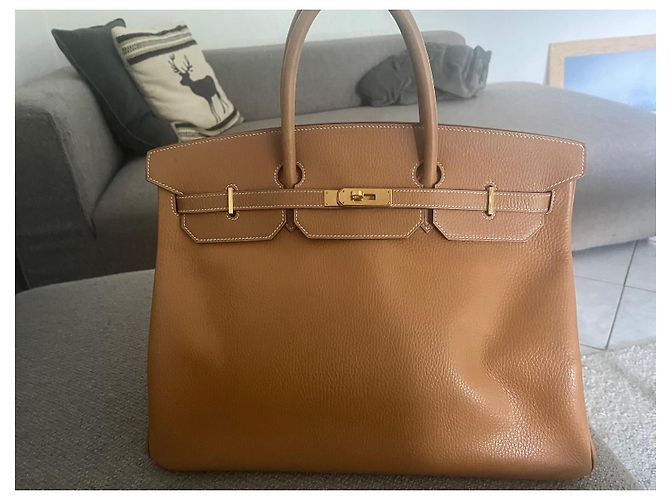 Hermès Birkin 40 Handtasche aus Leder Camel Kamel - Ansicht 2