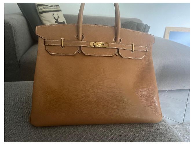 Hermès Birkin 40 Handtasche aus Leder Camel Kamel - Ansicht 4