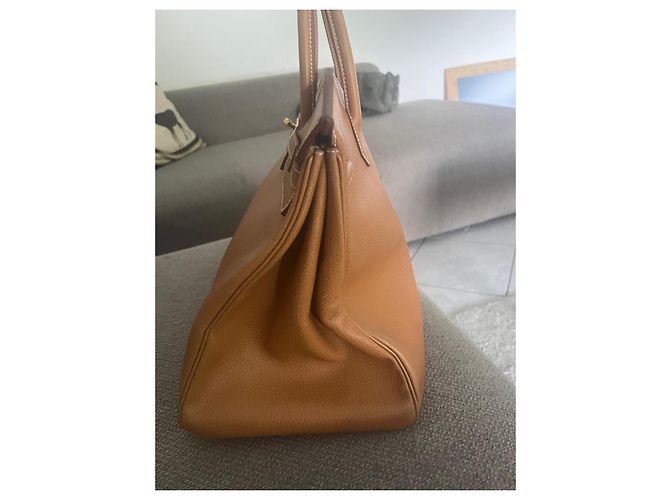 Hermès Birkin 40 Handtasche aus Leder Camel Kamel - Ansicht 6