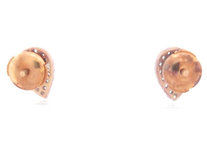 ORECCHINI DJULA GRANDI PERLE IN ORO ROSA 18K E DIAMANTI DA 0,34 CTS D'oro - vista 2