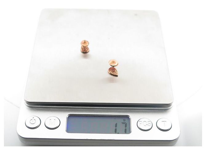 ORECCHINI DJULA GRANDI PERLE IN ORO ROSA 18K E DIAMANTI DA 0,34 CTS D'oro - vista 8