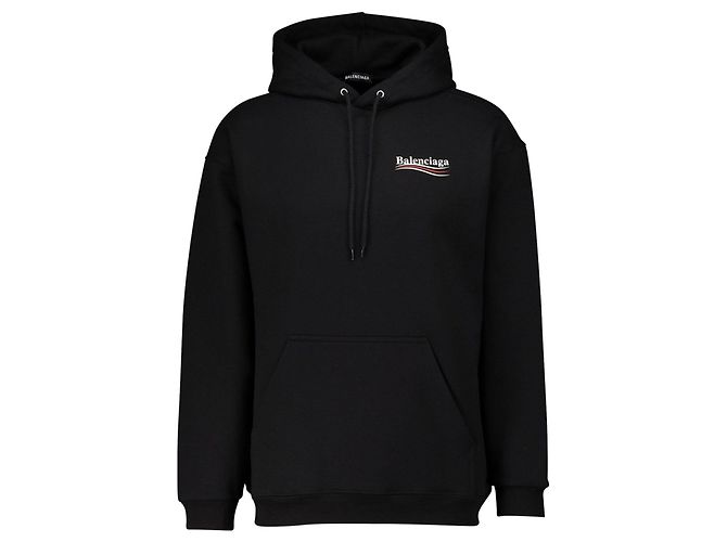 Balenciaga - Schwarzer Hoodie mit bedrucktem Logo - Ansicht 2