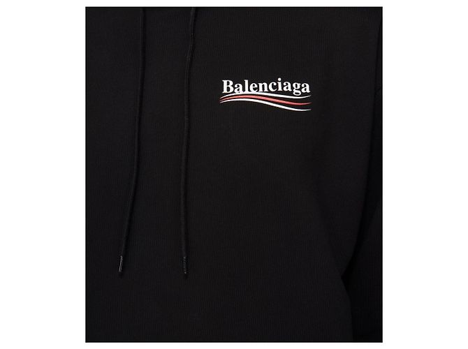 Balenciaga - Schwarzer Hoodie mit bedrucktem Logo - Ansicht 3