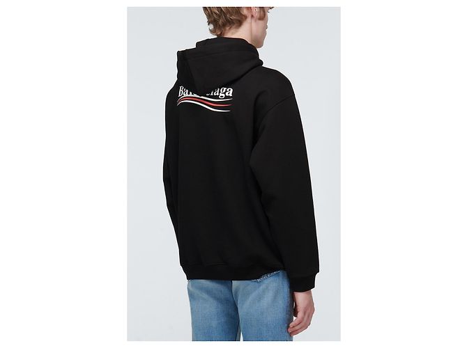 Balenciaga - Schwarzer Hoodie mit bedrucktem Logo - Ansicht 4