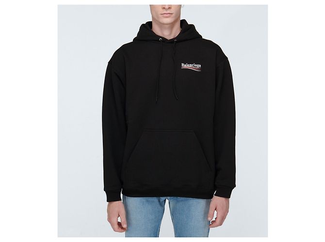 Balenciaga - Schwarzer Hoodie mit bedrucktem Logo - Ansicht 5