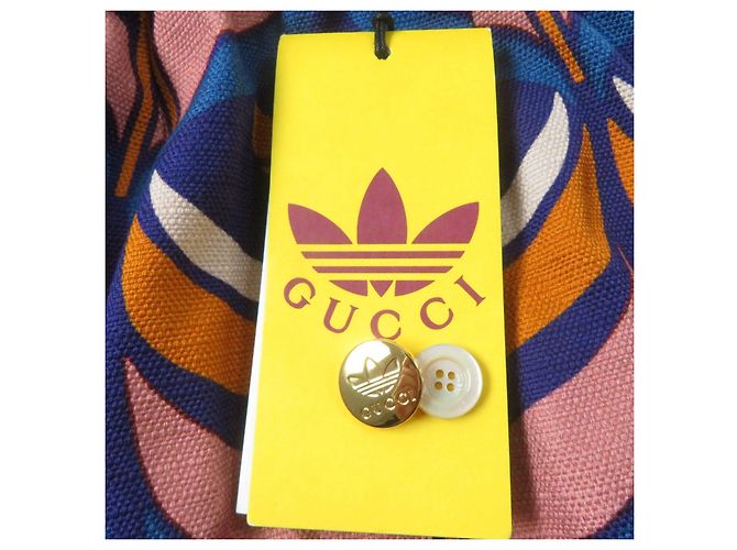 Bermuda de algodão Gucci×adidas Trefoil Web Line Multicor - vista 14