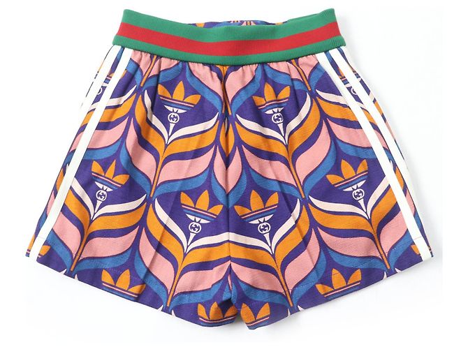 Bermuda de algodão Gucci×adidas Trefoil Web Line Multicor - vista 2