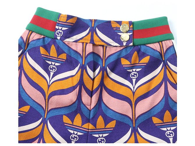 Bermuda de algodão Gucci×adidas Trefoil Web Line Multicor - vista 3