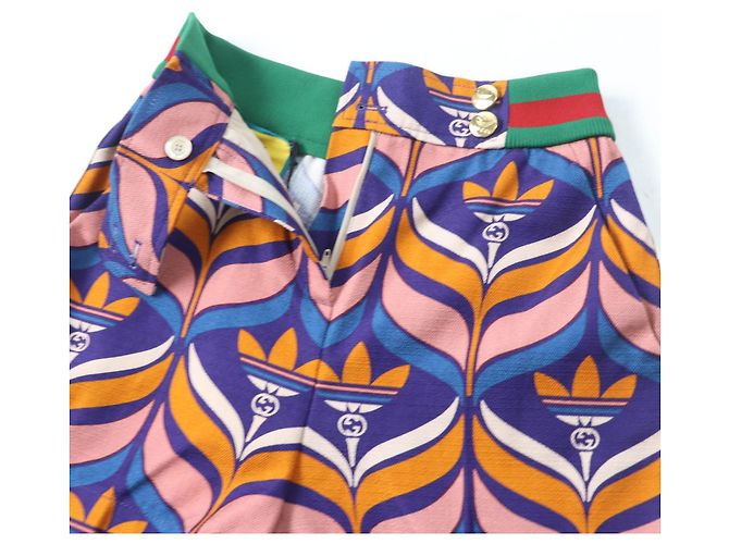 Bermuda de algodão Gucci×adidas Trefoil Web Line Multicor - vista 4