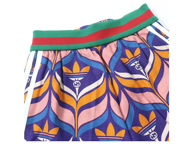 Bermuda de algodão Gucci×adidas Trefoil Web Line Multicor - vista 5