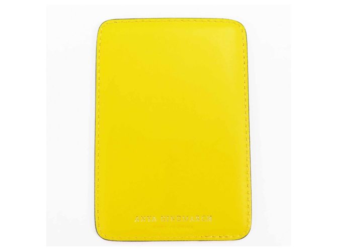 Autre Marque Estuche de Tarjetas de Cuero Anya Hindmarch Amarillo - vista 3