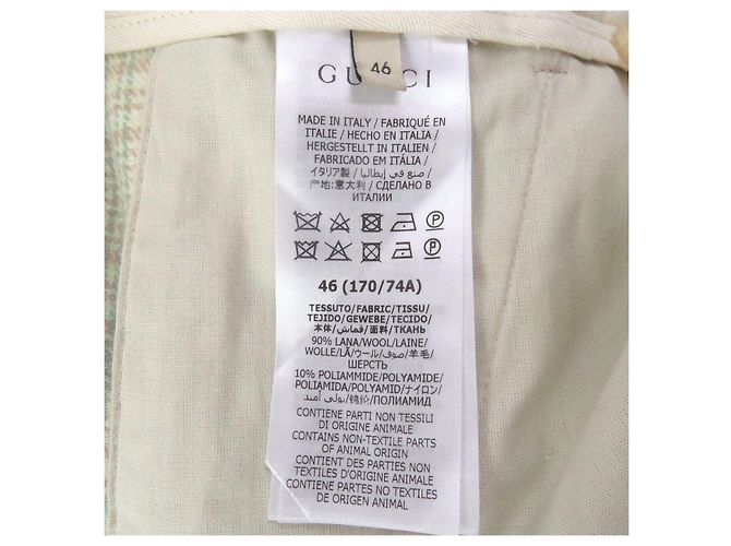Pantaloni in Lana e Nylon Gucci 653360 Verde - vista 6