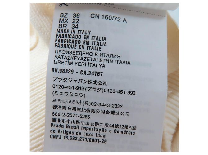 Miu Miu Cárdigan de punto de lana virgen y algodón MIUMIU Beige Crudo - vista 8