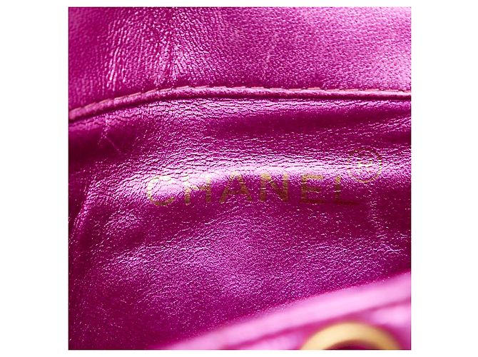 Timeless Chanel Coco Mark Matelassé Lammfell Rucksack Silber Pink - Ansicht 11