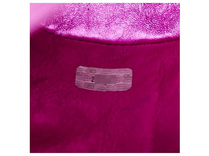 Timeless Chanel Coco Mark Matelassé Lammfell Rucksack Silber Pink - Ansicht 12
