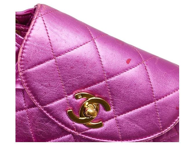 Timeless Chanel Coco Mark Matelassé Lammfell Rucksack Silber Pink - Ansicht 8