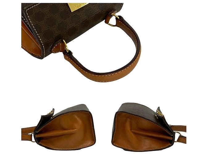 Céline Celine Macadam Blason Leather PVC 2way Bag Brown - view 6