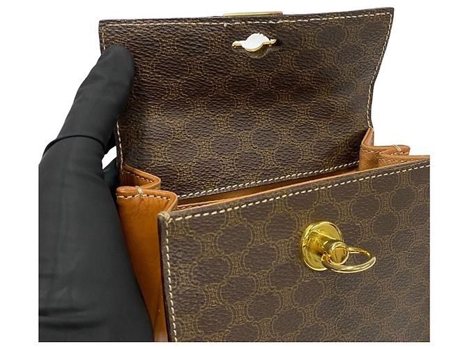 Céline Celine Macadam Blason Leather PVC 2way Bag Brown - view 9