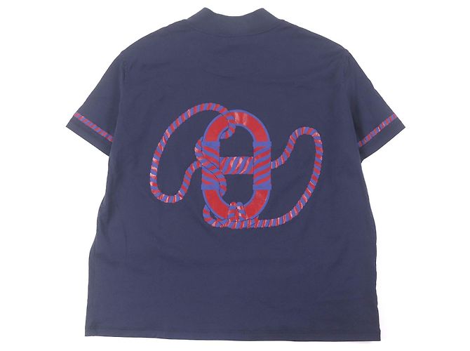 Camiseta de algodón Chaine d'Ancre de Hermès Azul Azul marino - vista 2