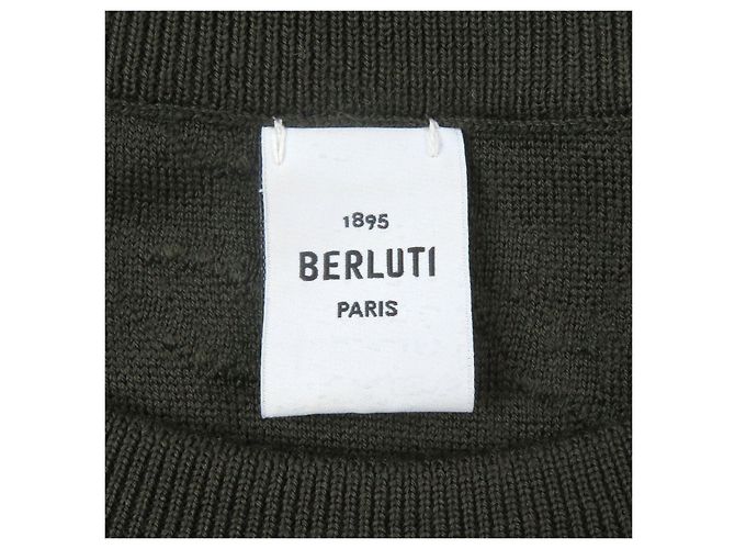 Autre Marque Wollstrickwaren Calligraphy Berluti Grün Khaki - Ansicht 5