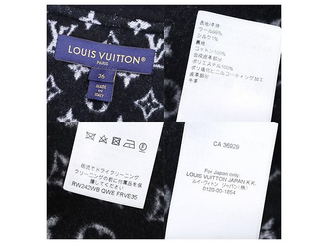 Poncho Monograma de Lana/Seda de Louis Vuitton Negro - vista 10
