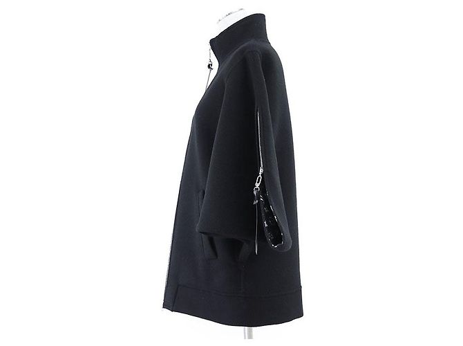Poncho Monograma de Lana/Seda de Louis Vuitton Negro - vista 14