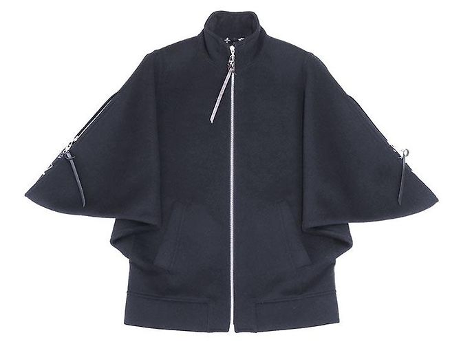 Poncho Monograma de Lana/Seda de Louis Vuitton Negro - vista 17