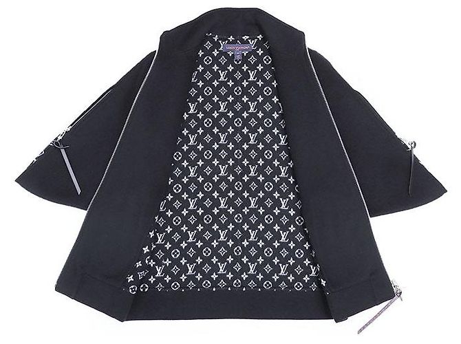 Poncho Monograma de Lana/Seda de Louis Vuitton Negro - vista 7