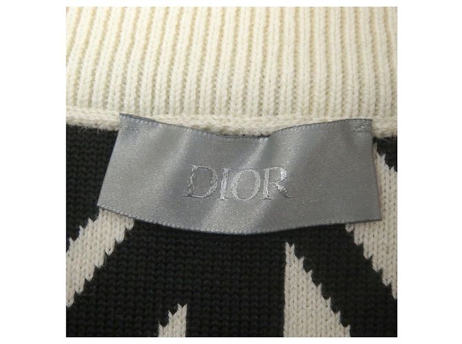 Dior Hohe Farbe CD Diamant Wolle Strick Beige Roh - Ansicht 7