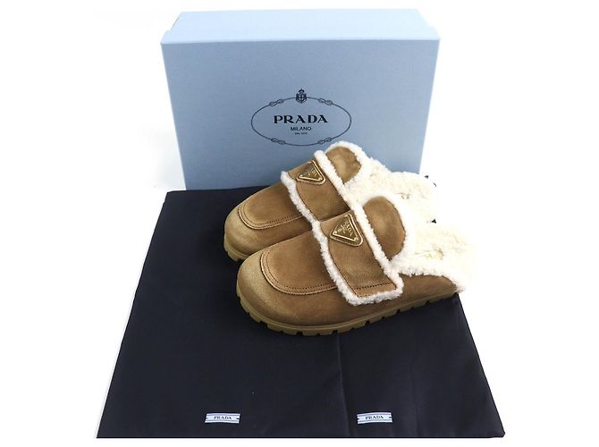 Prada 1S711M Wildleder Slipper Beige - Ansicht 2