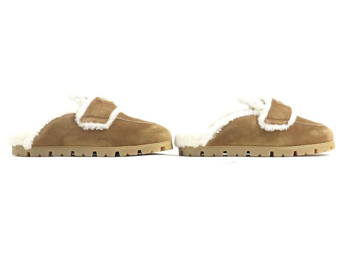 Prada 1S711M Wildleder Slipper Beige - Ansicht 4