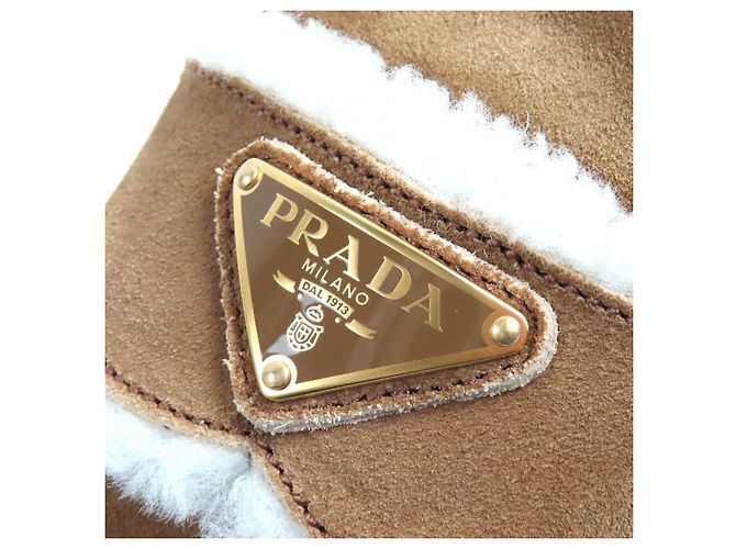Prada 1S711M Wildleder Slipper Beige - Ansicht 8