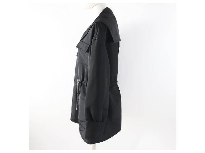 Giacca con cappuccio in seta e poliestere Chanel COCO MarkChain Nero - vista 3