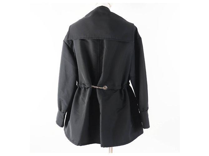 Giacca con cappuccio in seta e poliestere Chanel COCO MarkChain Nero - vista 4
