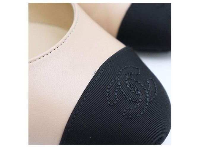 Ballerine in pelle Chanel Nero Beige - vista 2