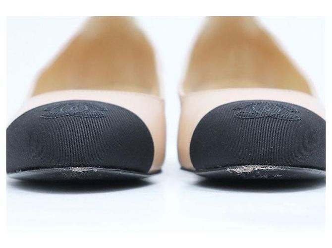 Ballerine in pelle Chanel Nero Beige - vista 5