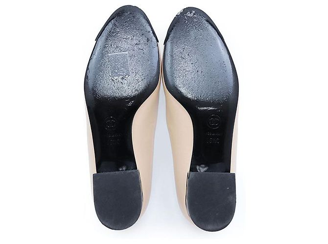 Ballerine in pelle Chanel Nero Beige - vista 8